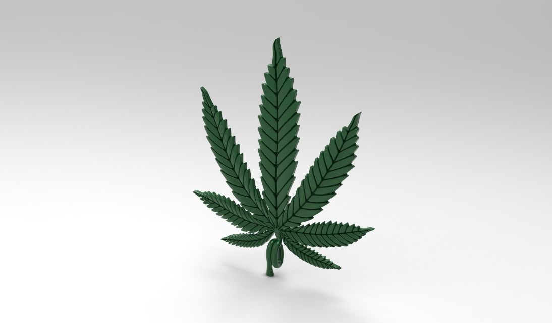 marijuana pendant 3D print model_6