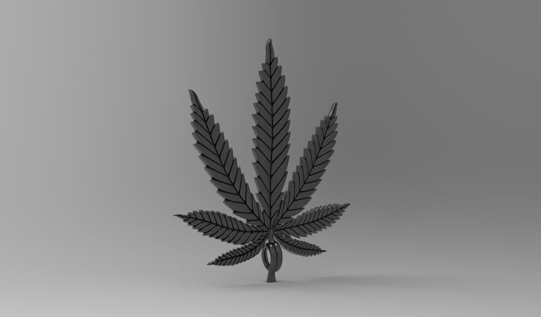 marijuana pendant 3D print model_4