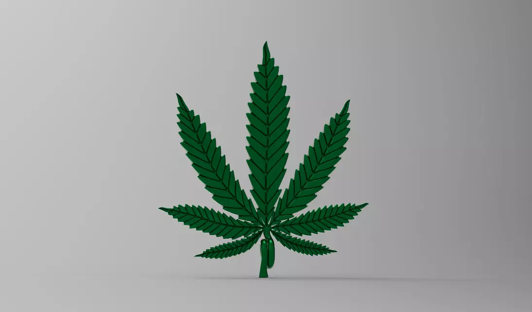 marijuana pendant 3D print model_0