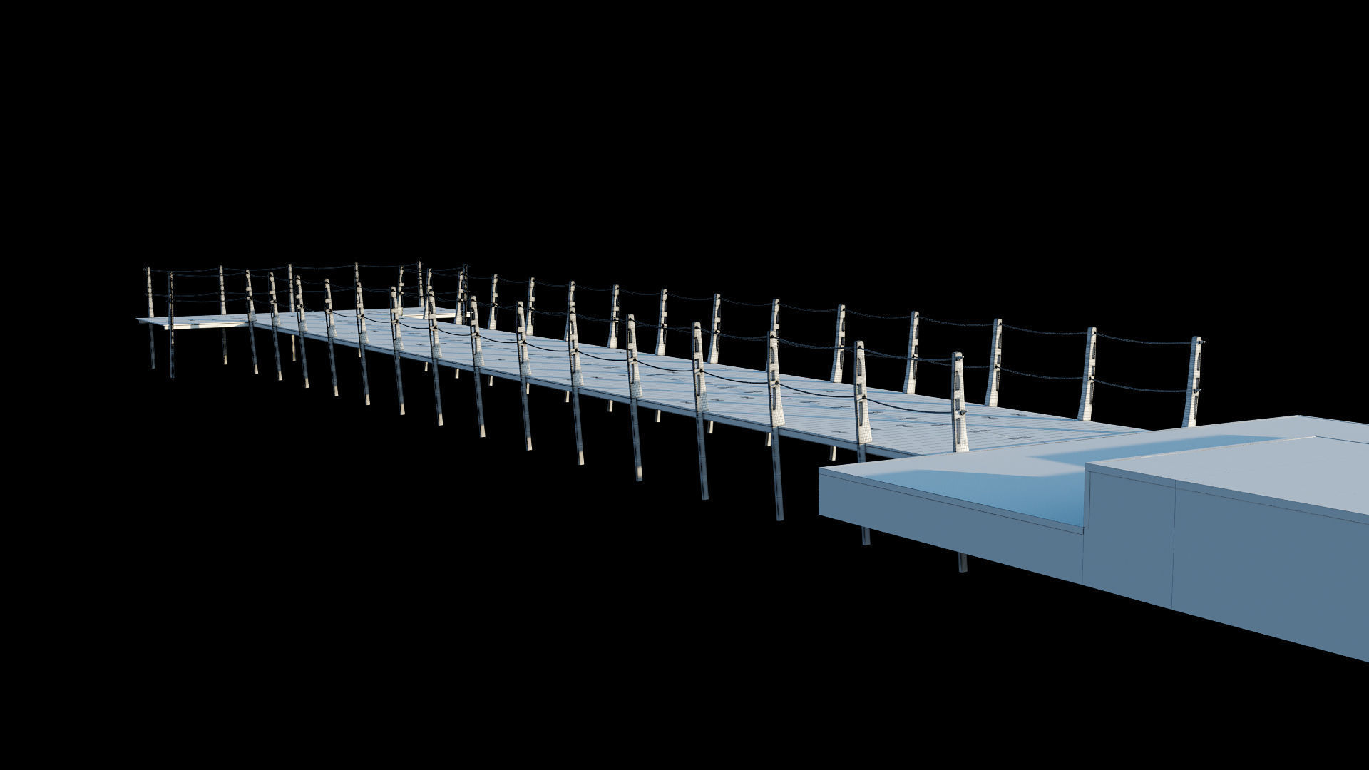 Pier Jetty Low-poly 3D model_8