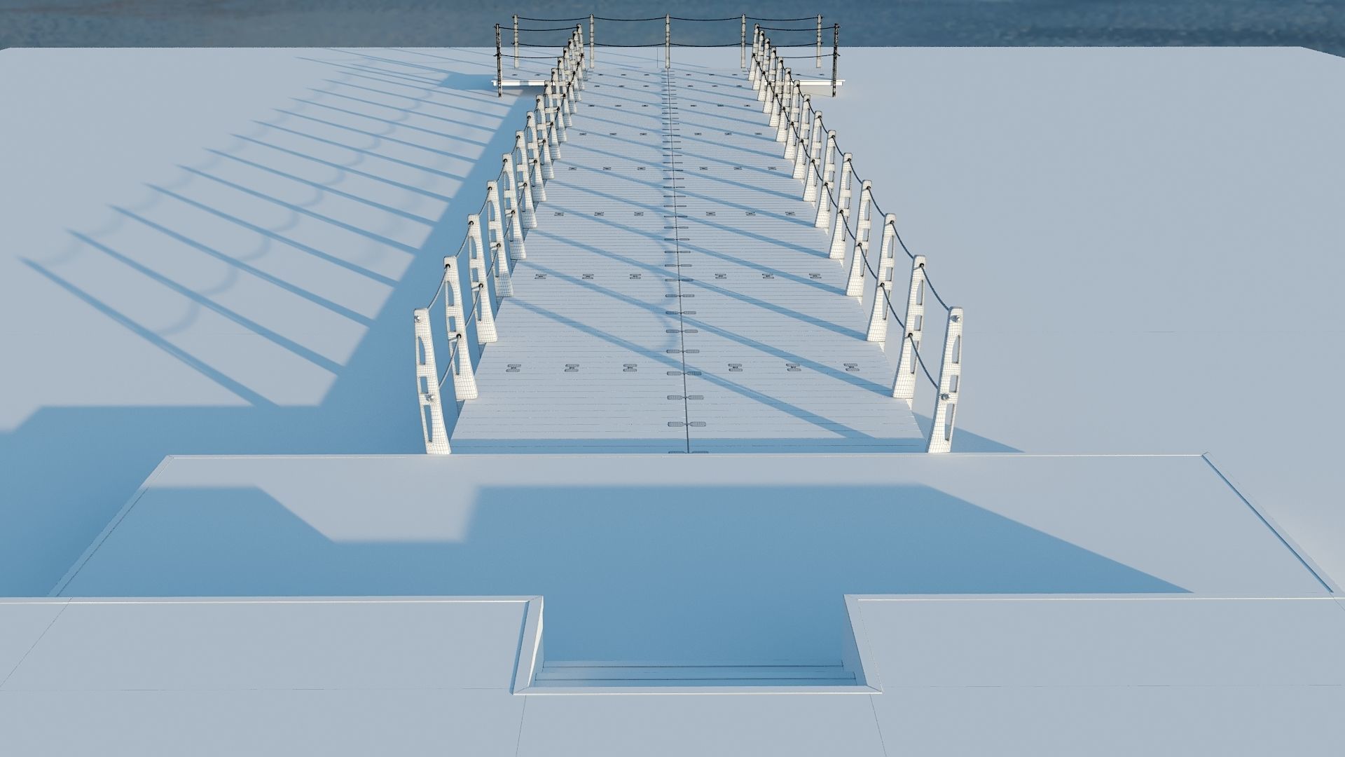 Pier Jetty Low-poly 3D model_5