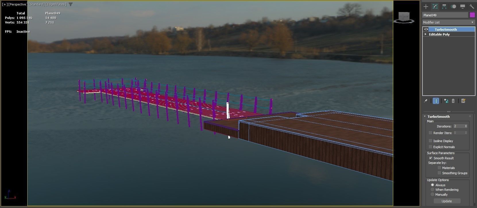 Pier Jetty Low-poly 3D model_16