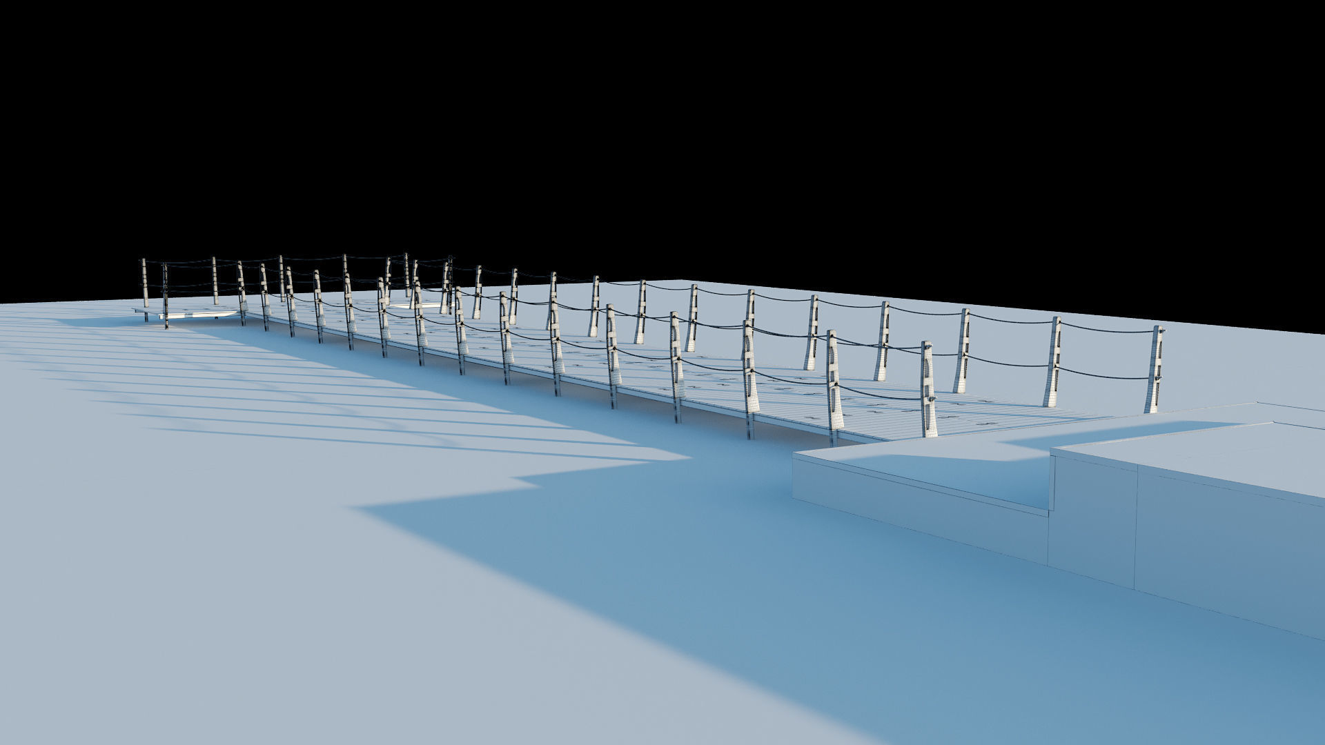 Pier Jetty Low-poly 3D model_7