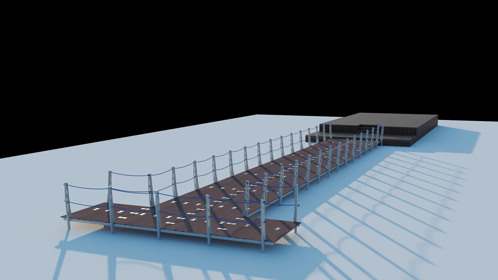 Pier Jetty Low-poly 3D model_9