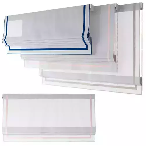 Roman Curtains 191 Sheer Fabric Roman Shades with Ribbons