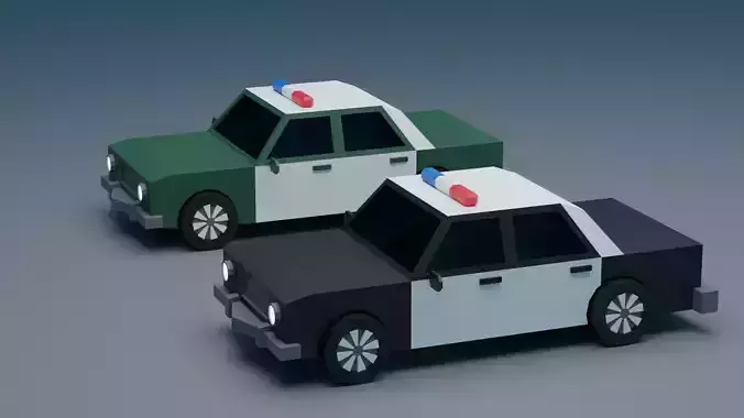 police car  Low-poly 3D model