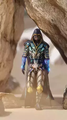 WIZARD WARRIOR - Rigged-with textures