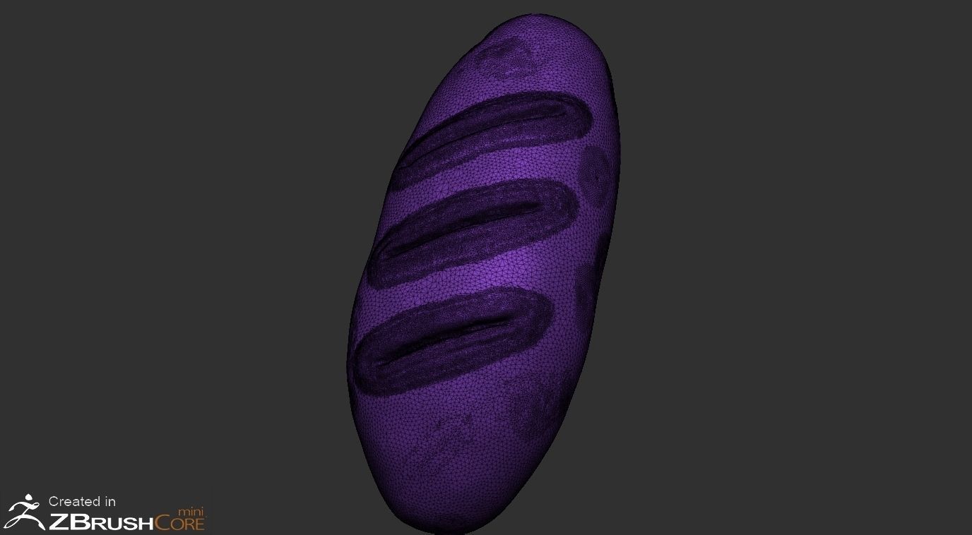 Bread Low-poly 3D model_4