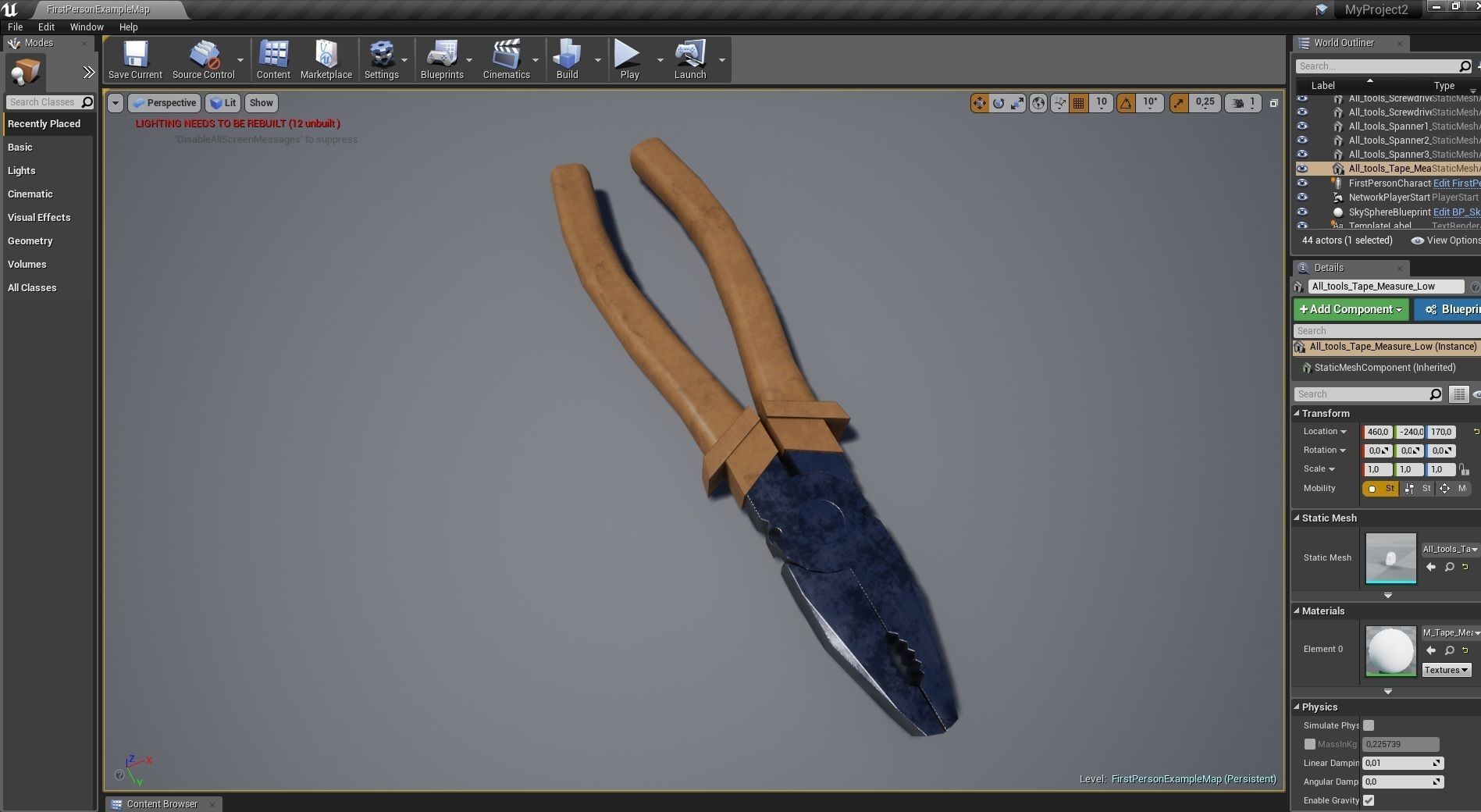 Set of tools PBR Low Poly Free low-poly 3D model_18