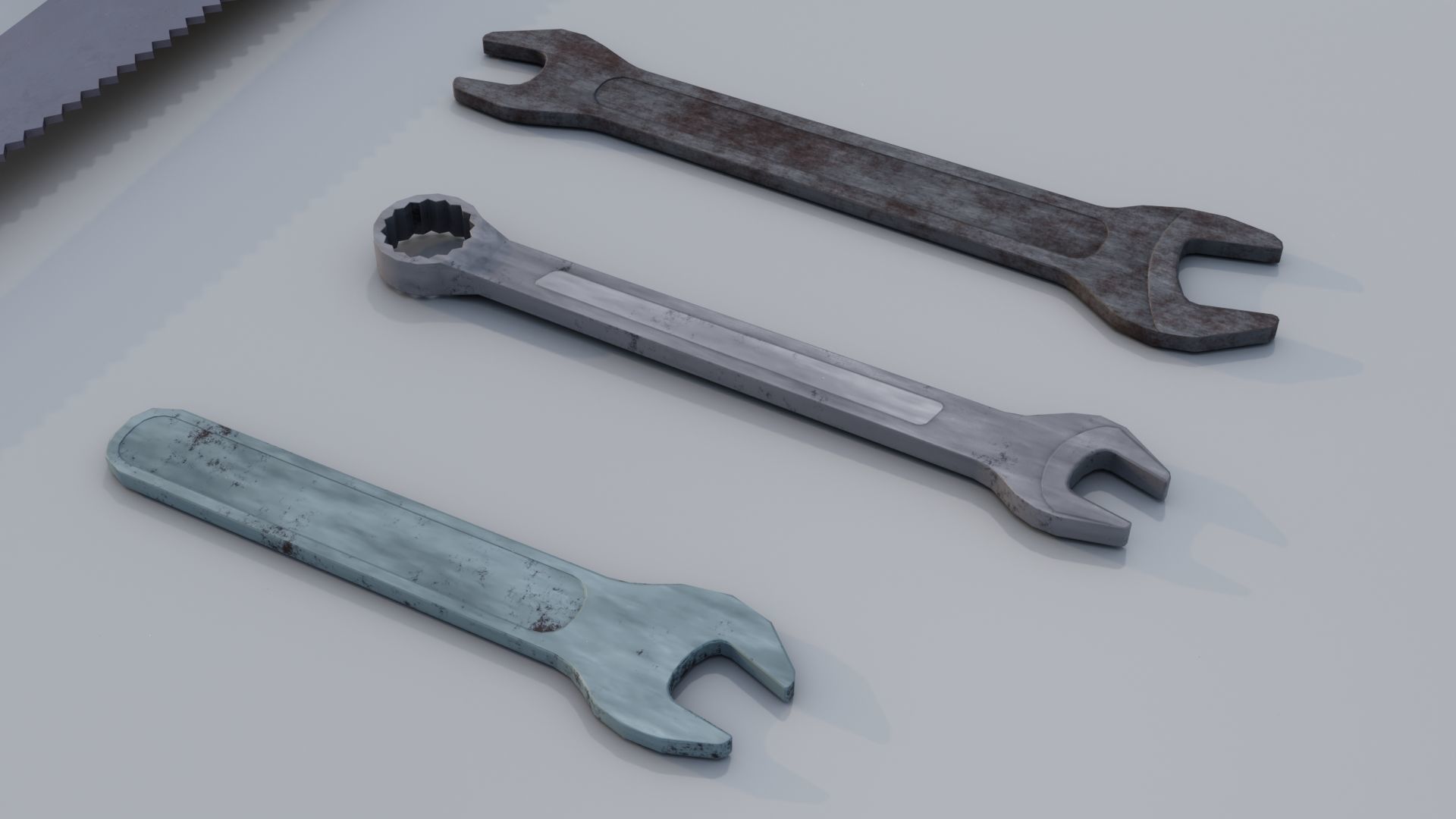 Set of tools PBR Low Poly Free low-poly 3D model_11