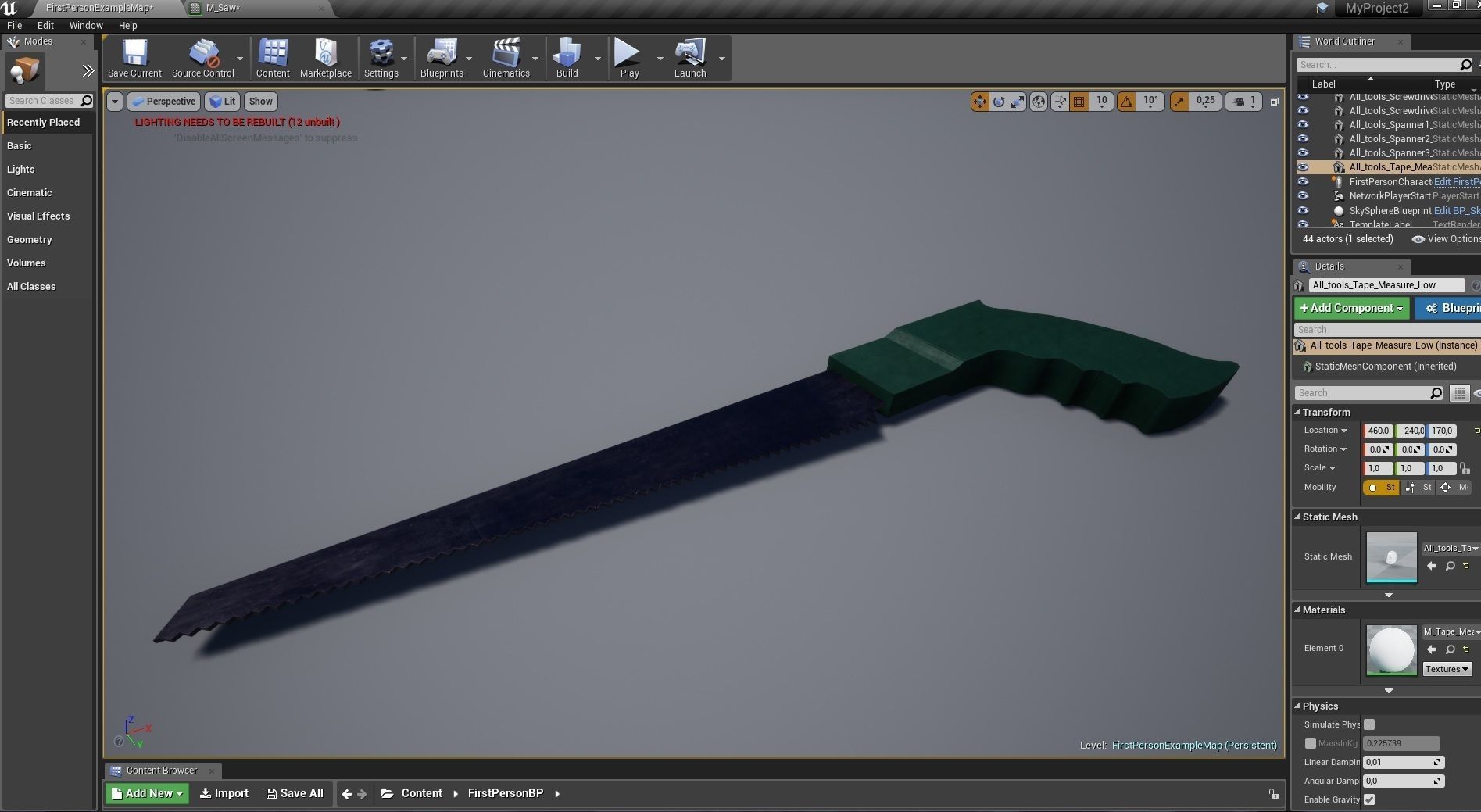 Set of tools PBR Low Poly Free low-poly 3D model_23
