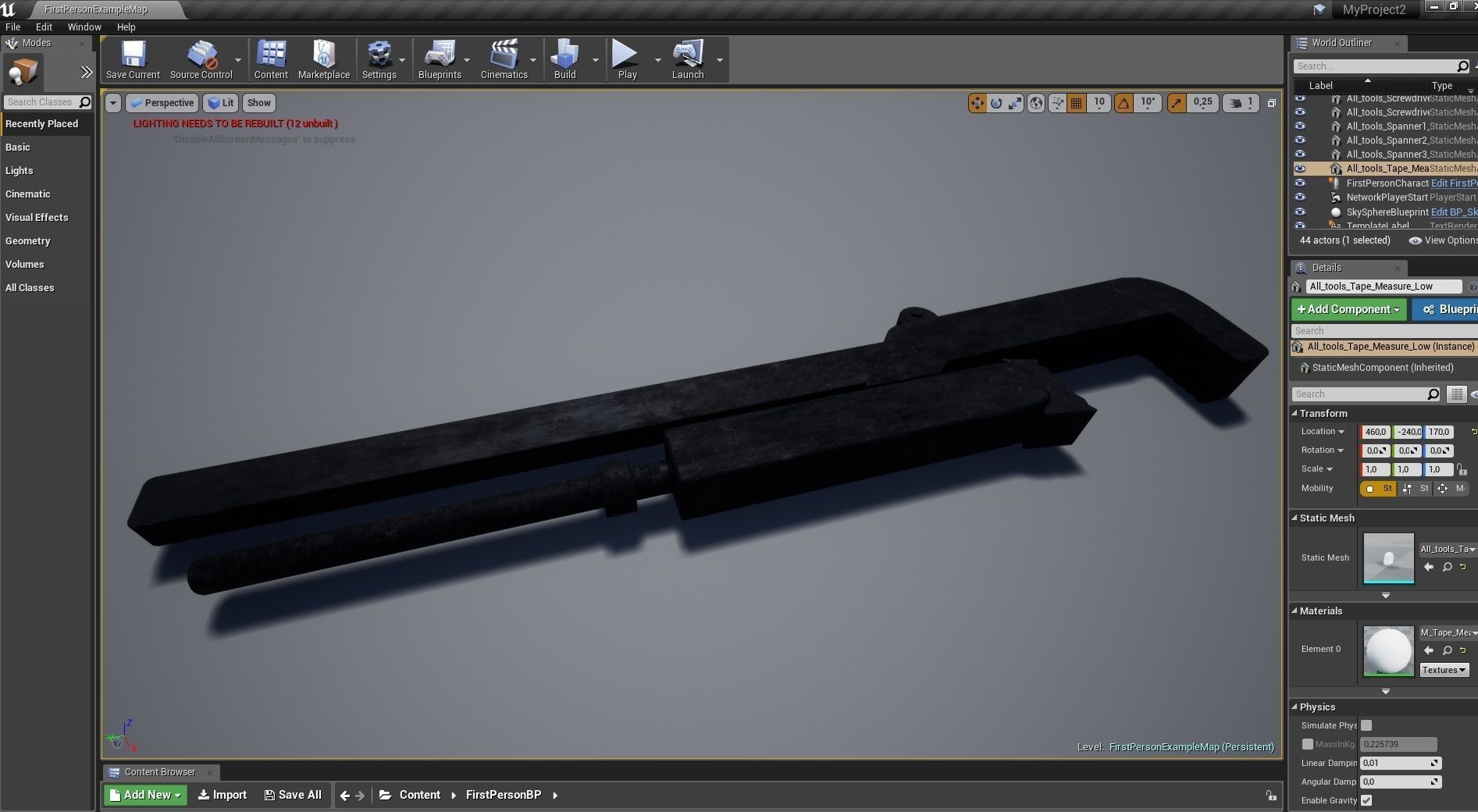 Set of tools PBR Low Poly Free low-poly 3D model_22