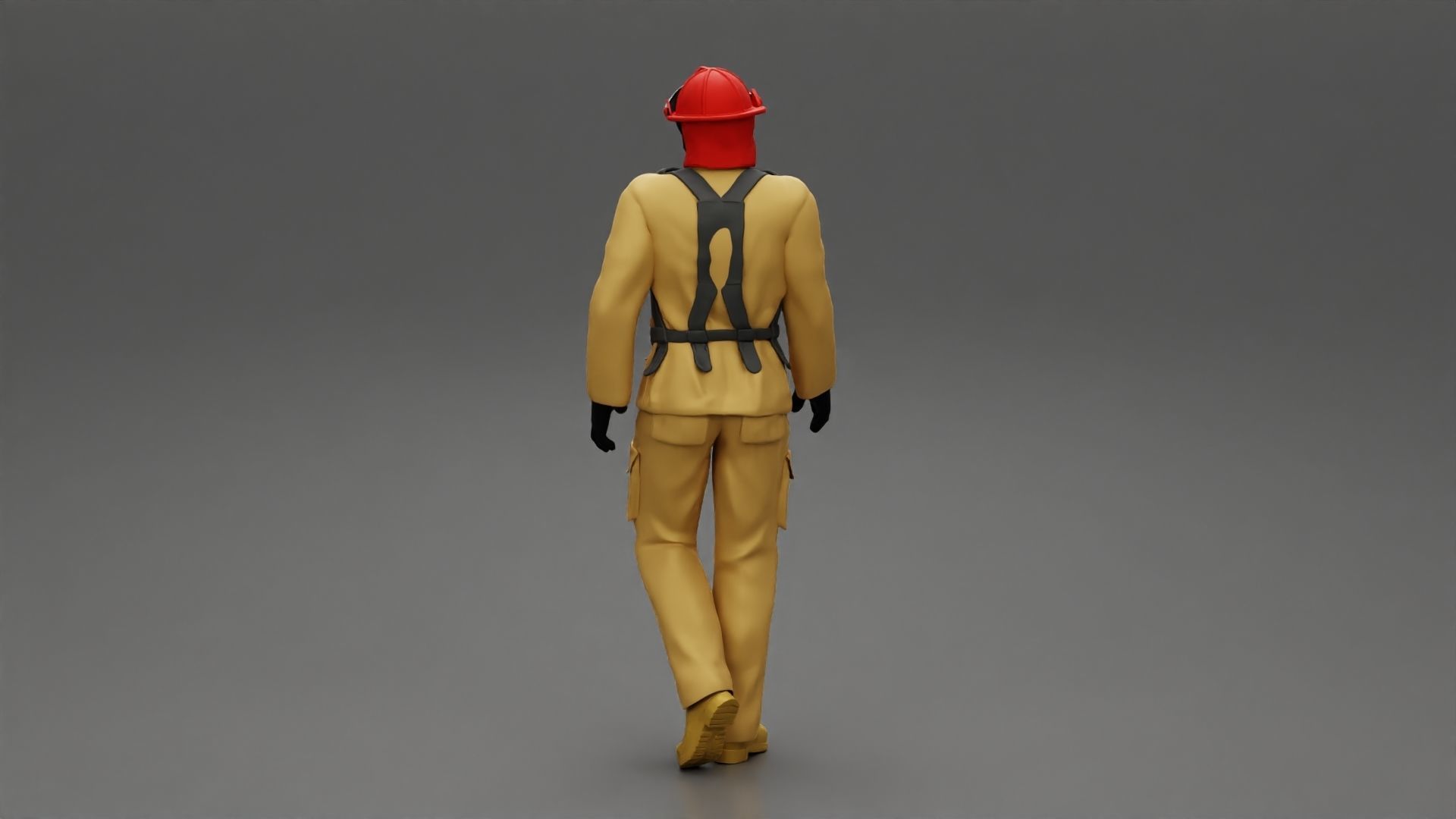 Firefighter walking 3D print model_4