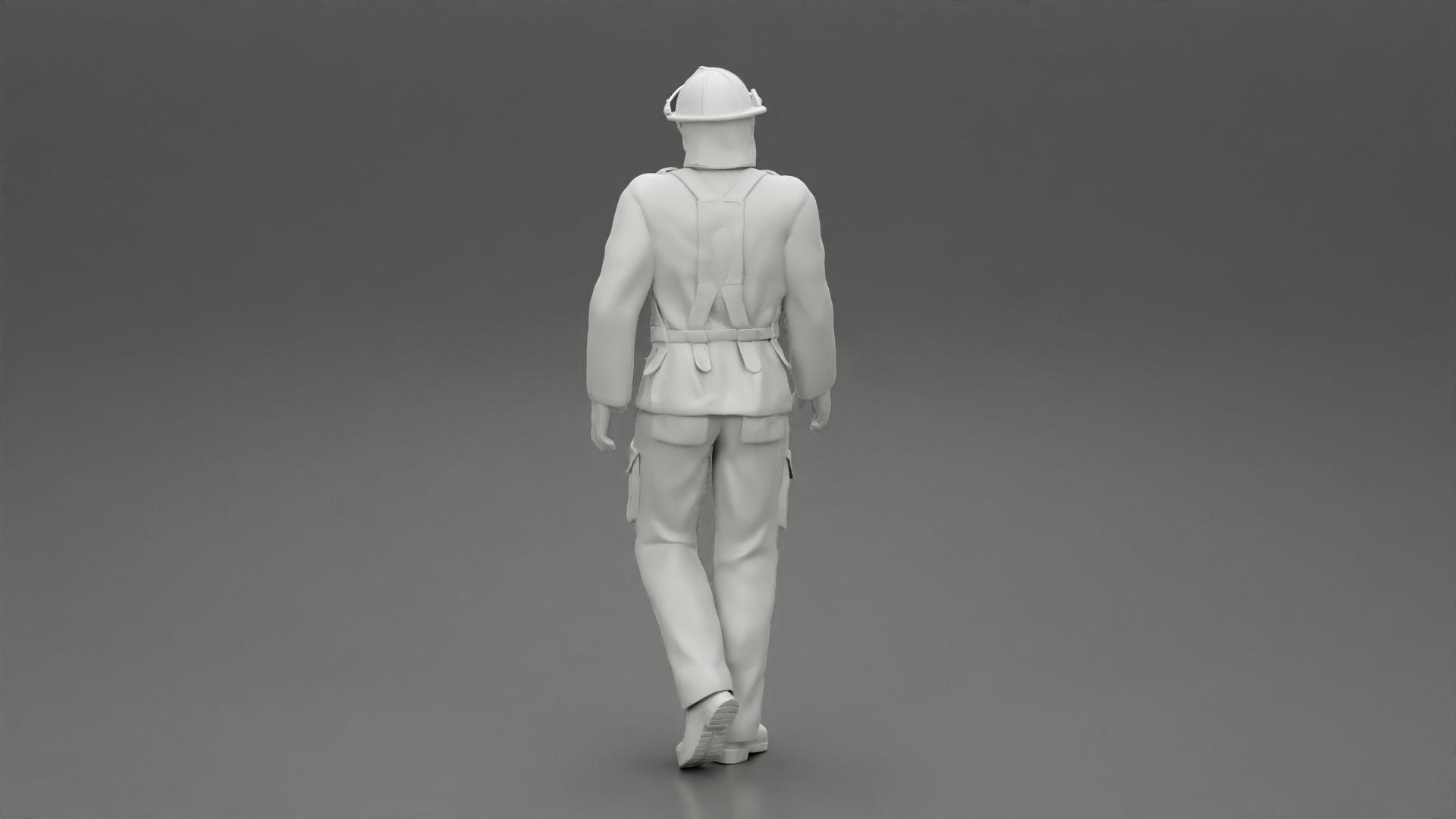 Firefighter walking 3D print model_10