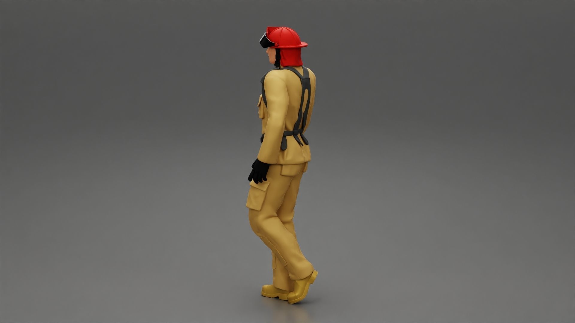 Firefighter walking 3D print model_5