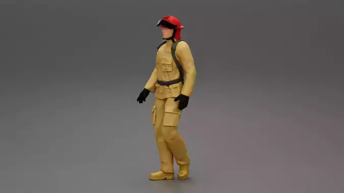Firefighter walking