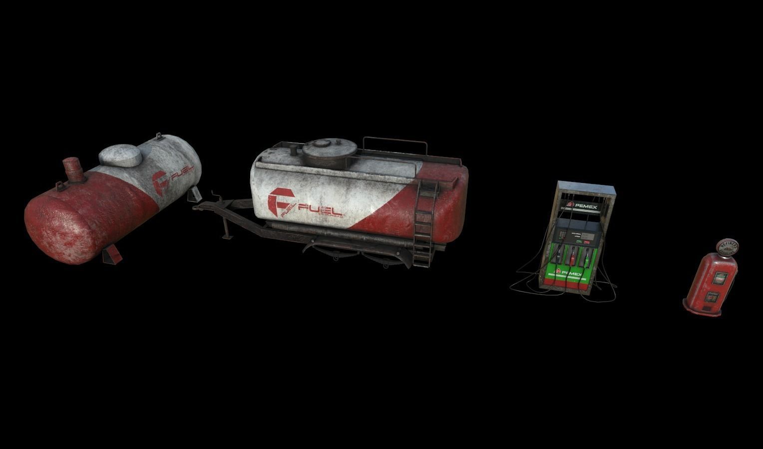 Gas Station Pack Low-poly 3D model_18