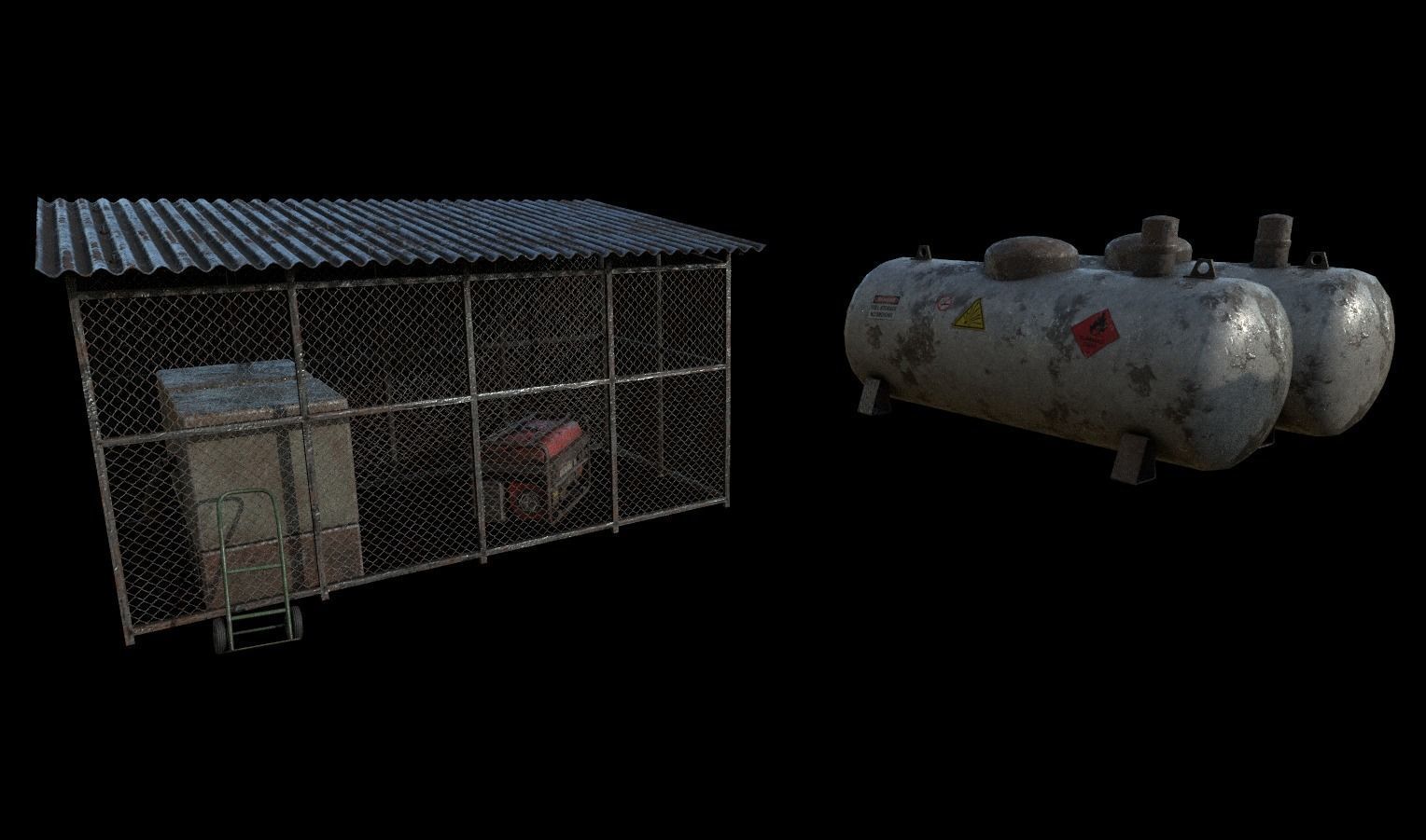 Gas Station Pack Low-poly 3D model_6