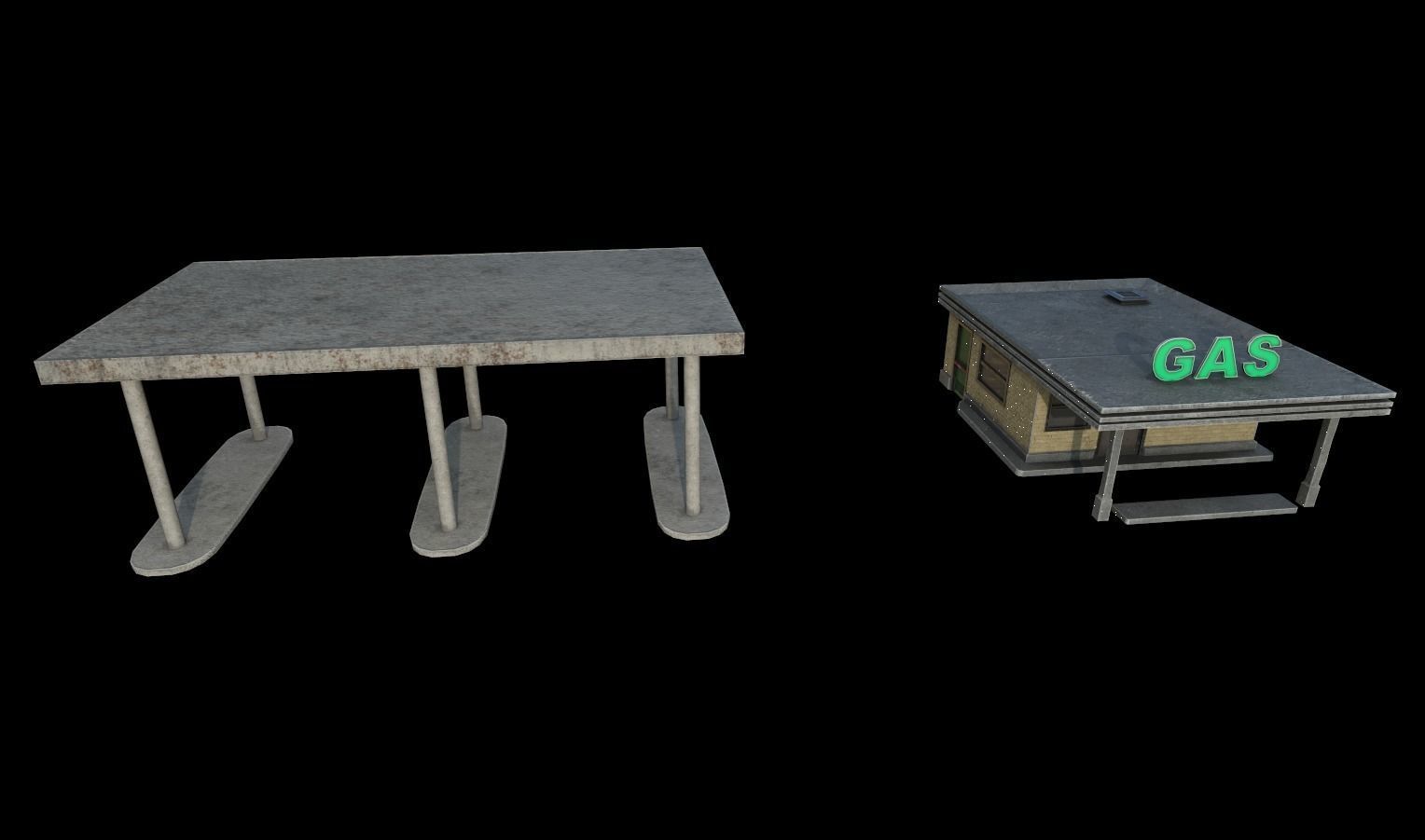 Gas Station Pack Low-poly 3D model_19