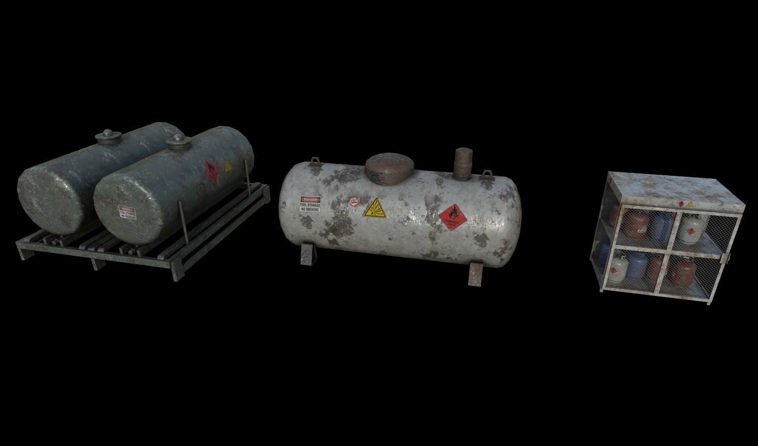 Gas Station Pack Low-poly 3D model_15