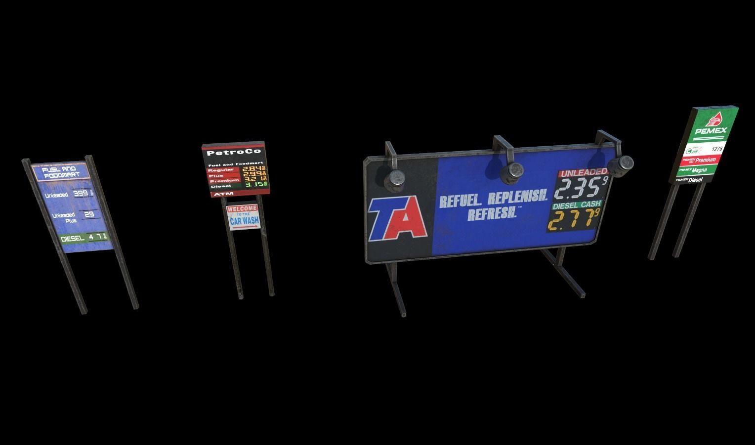 Gas Station Pack Low-poly 3D model_20