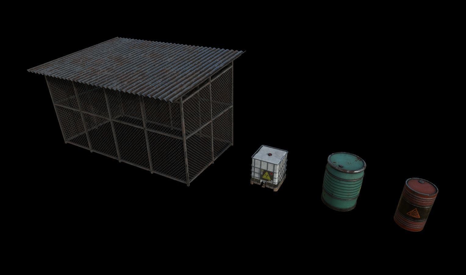 Gas Station Pack Low-poly 3D model_10