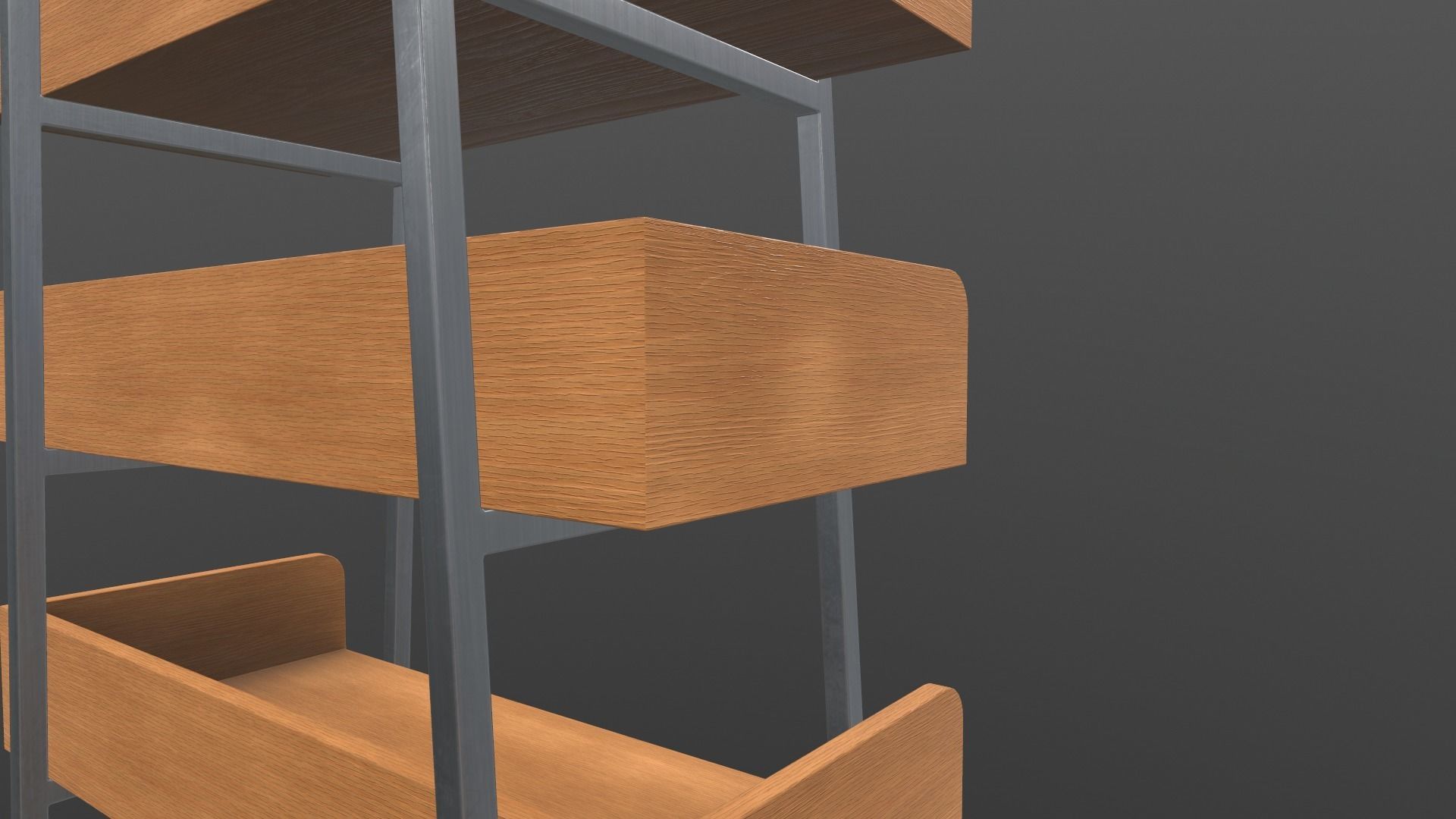 Book Shelf AR VR PBR Lowpoly with game ready Low-poly 3D model_13