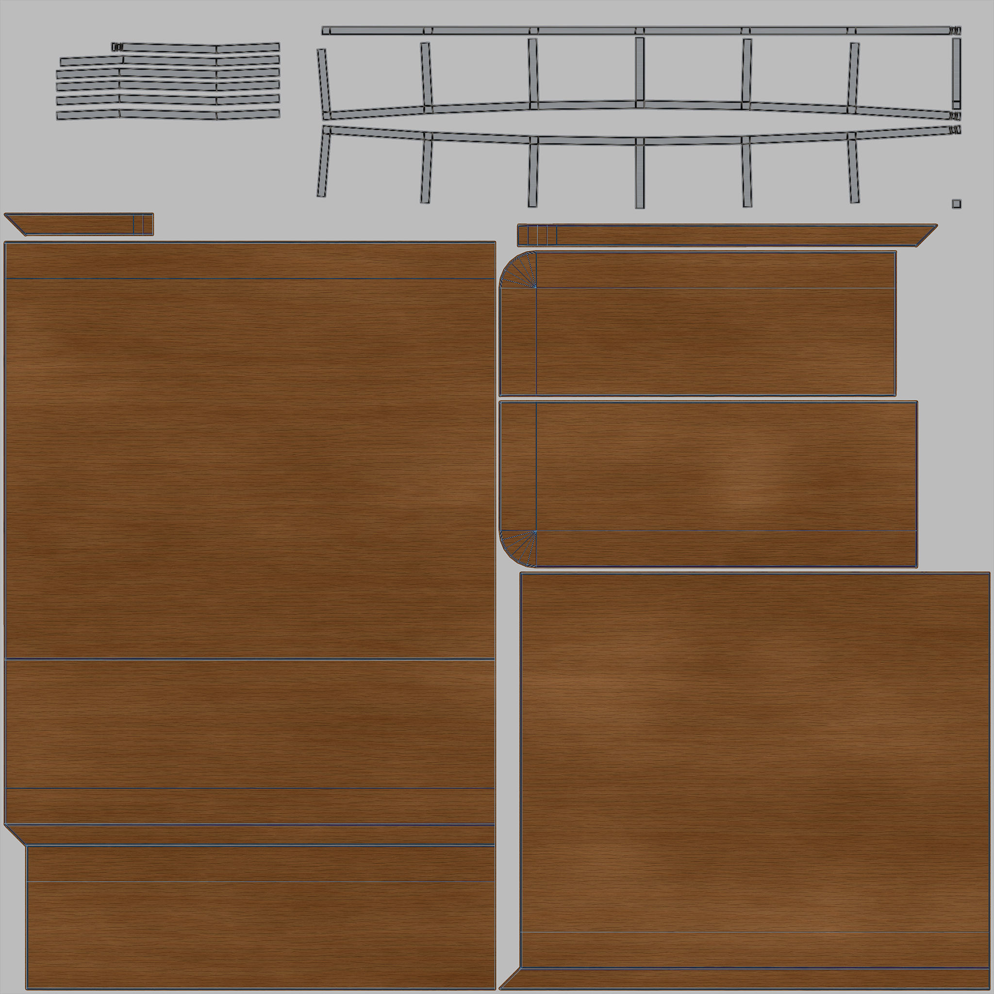 Book Shelf AR VR PBR Lowpoly with game ready Low-poly 3D model_17