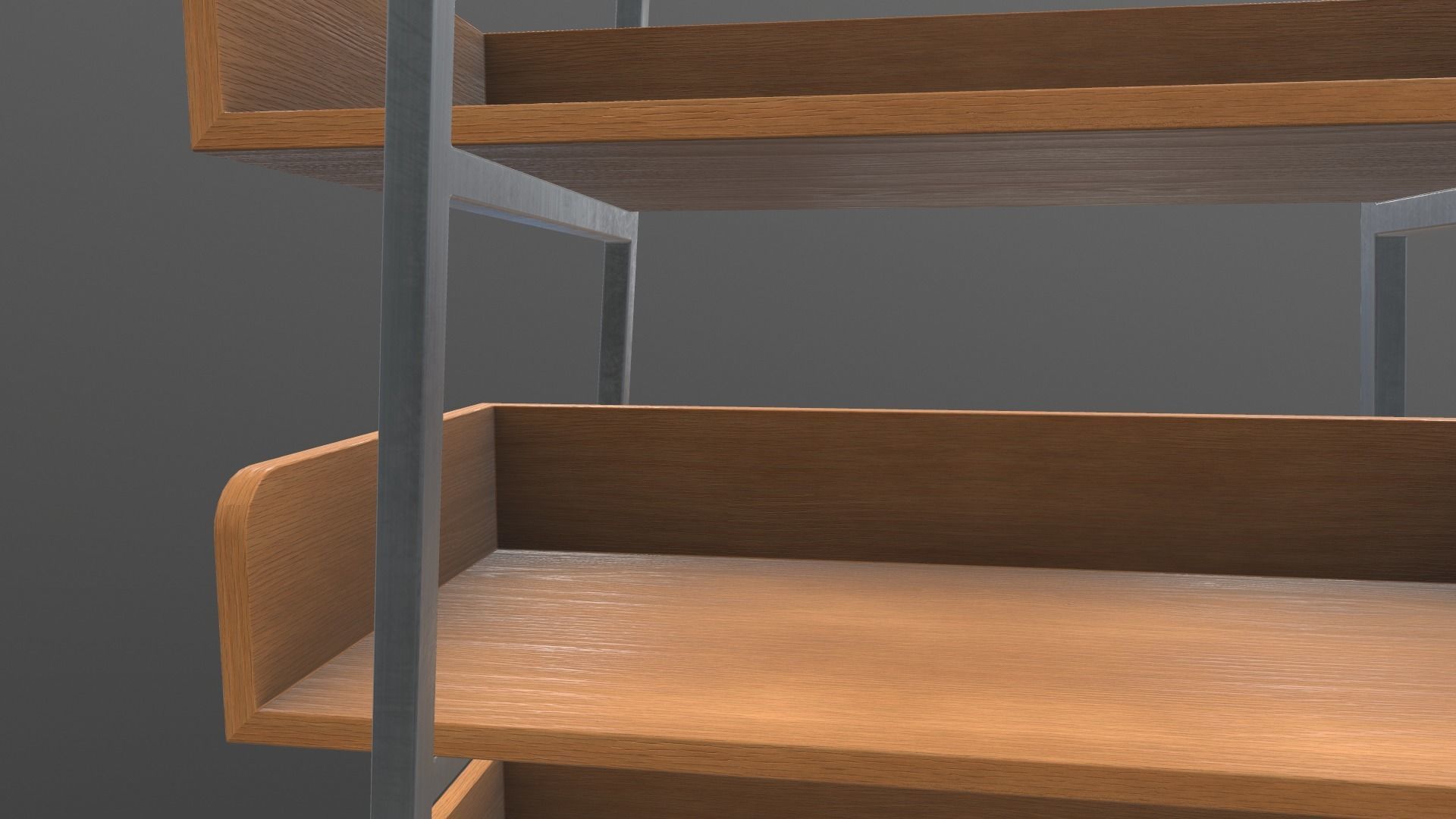 Book Shelf AR VR PBR Lowpoly with game ready Low-poly 3D model_11