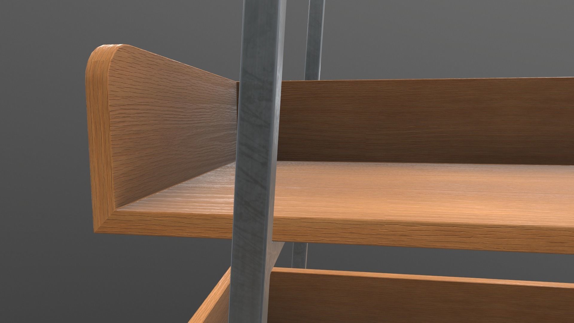 Book Shelf AR VR PBR Lowpoly with game ready Low-poly 3D model_12