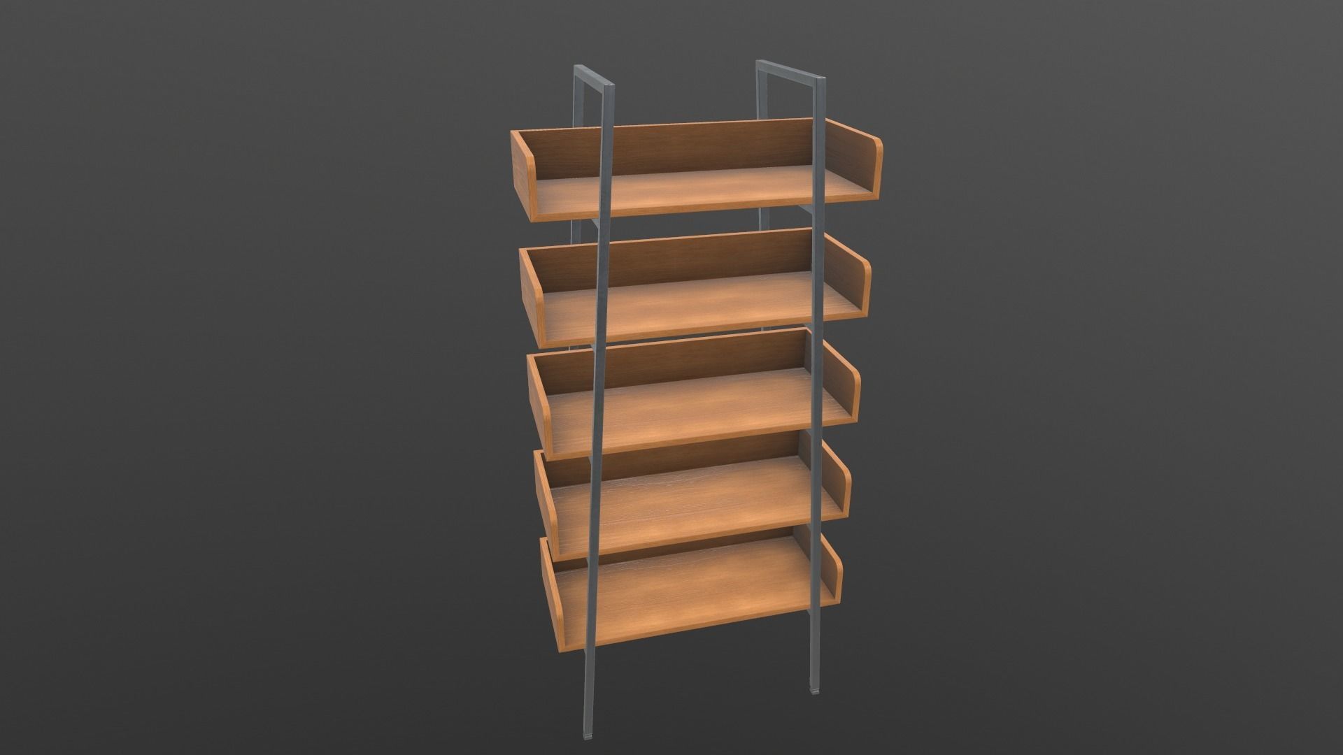Book Shelf AR VR PBR Lowpoly with game ready Low-poly 3D model_10