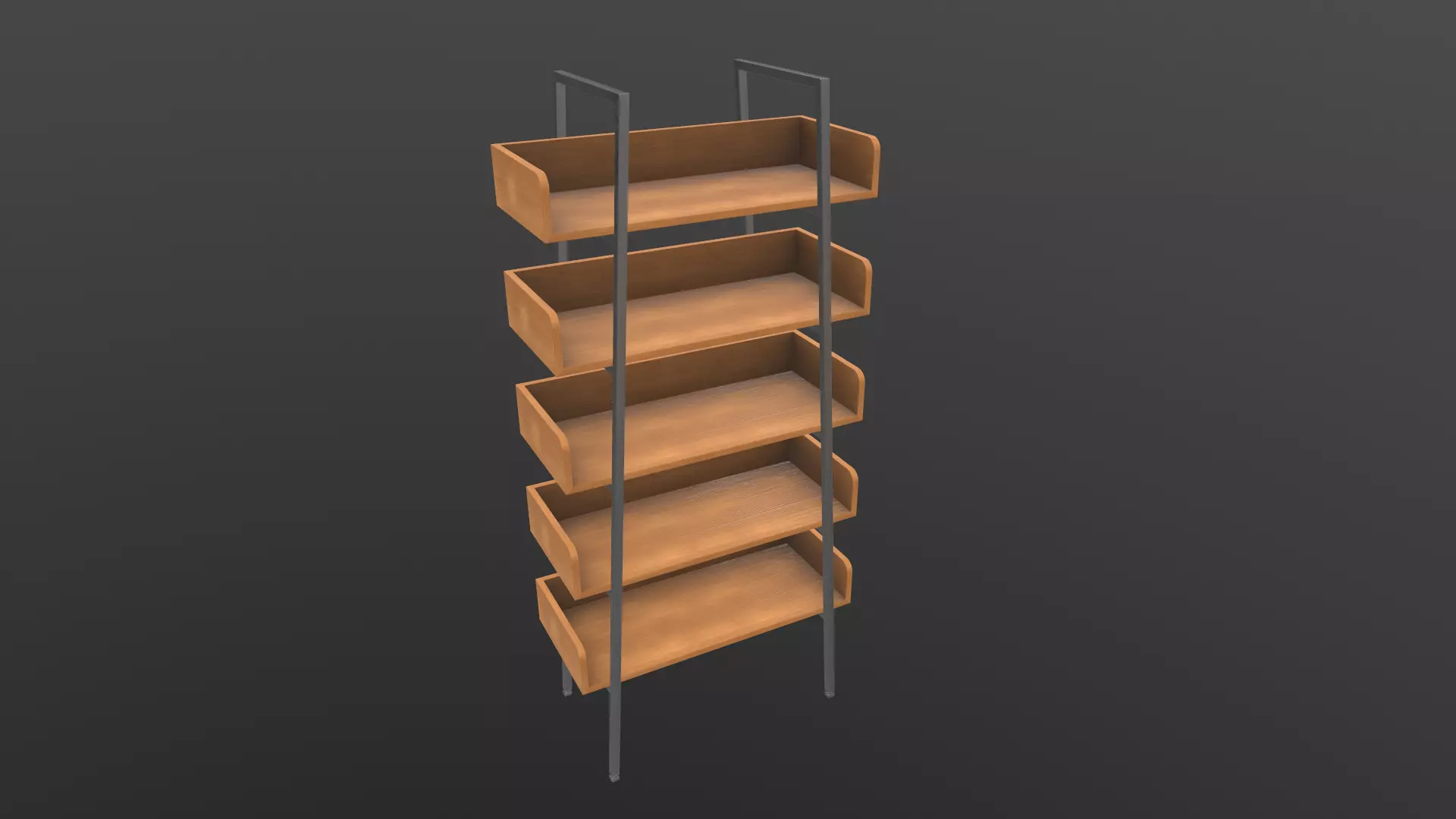 Book Shelf AR VR PBR Lowpoly with game ready Low-poly 3D model_0