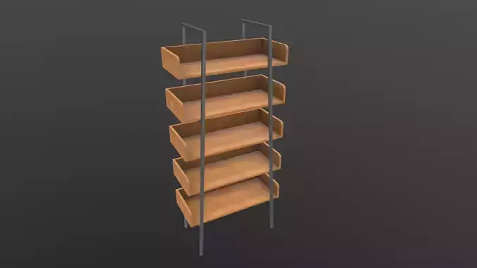 Book Shelf AR VR PBR  Lowpoly with game ready