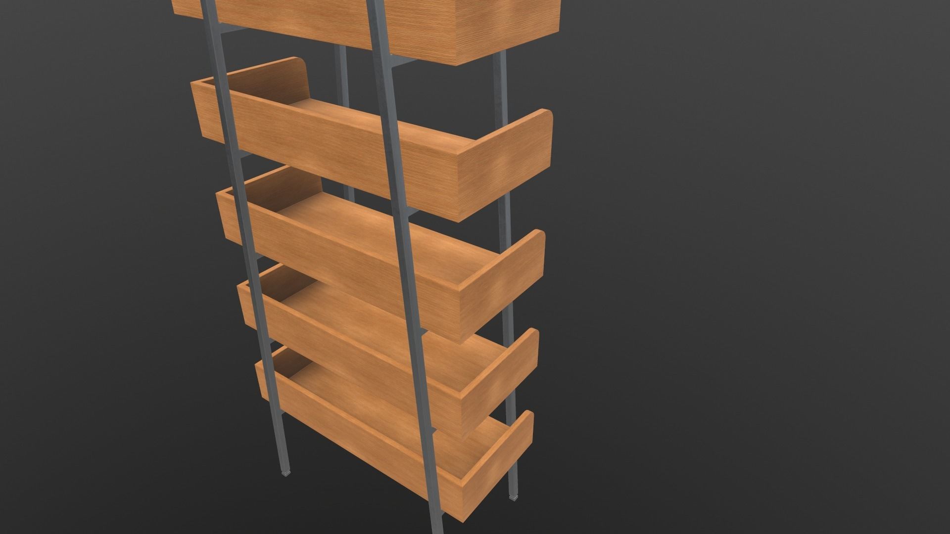 Book Shelf AR VR PBR Lowpoly with game ready Low-poly 3D model_14