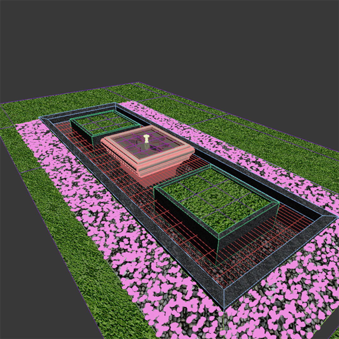 Garden Fountain 3D model_7