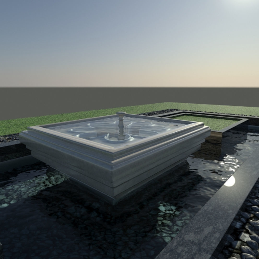 Garden Fountain 3D model_1
