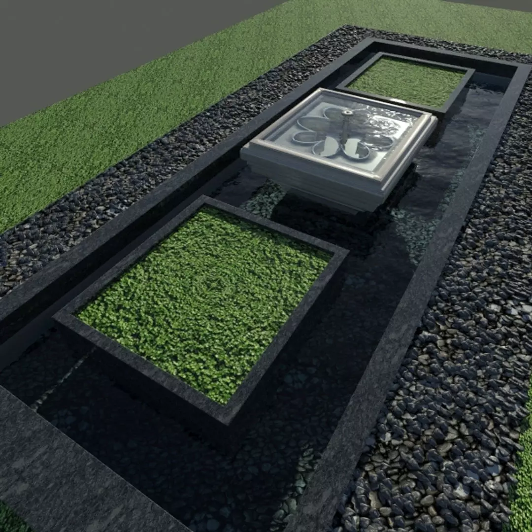 Garden Fountain 3D model_0