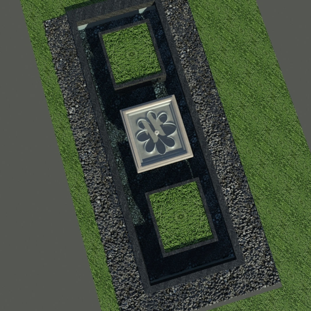 Garden Fountain 3D model_6