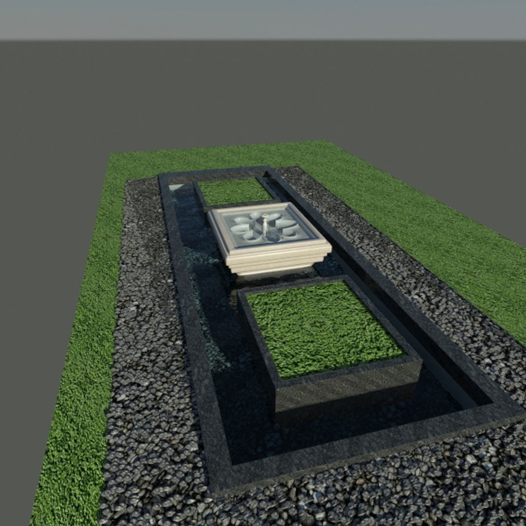 Garden Fountain 3D model_5