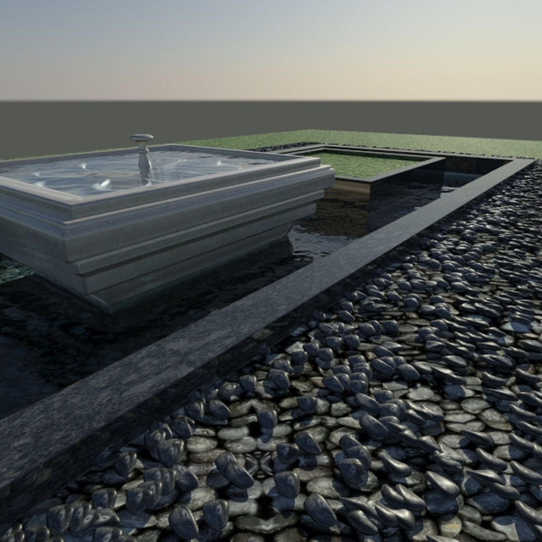 Garden Fountain 3D model_2