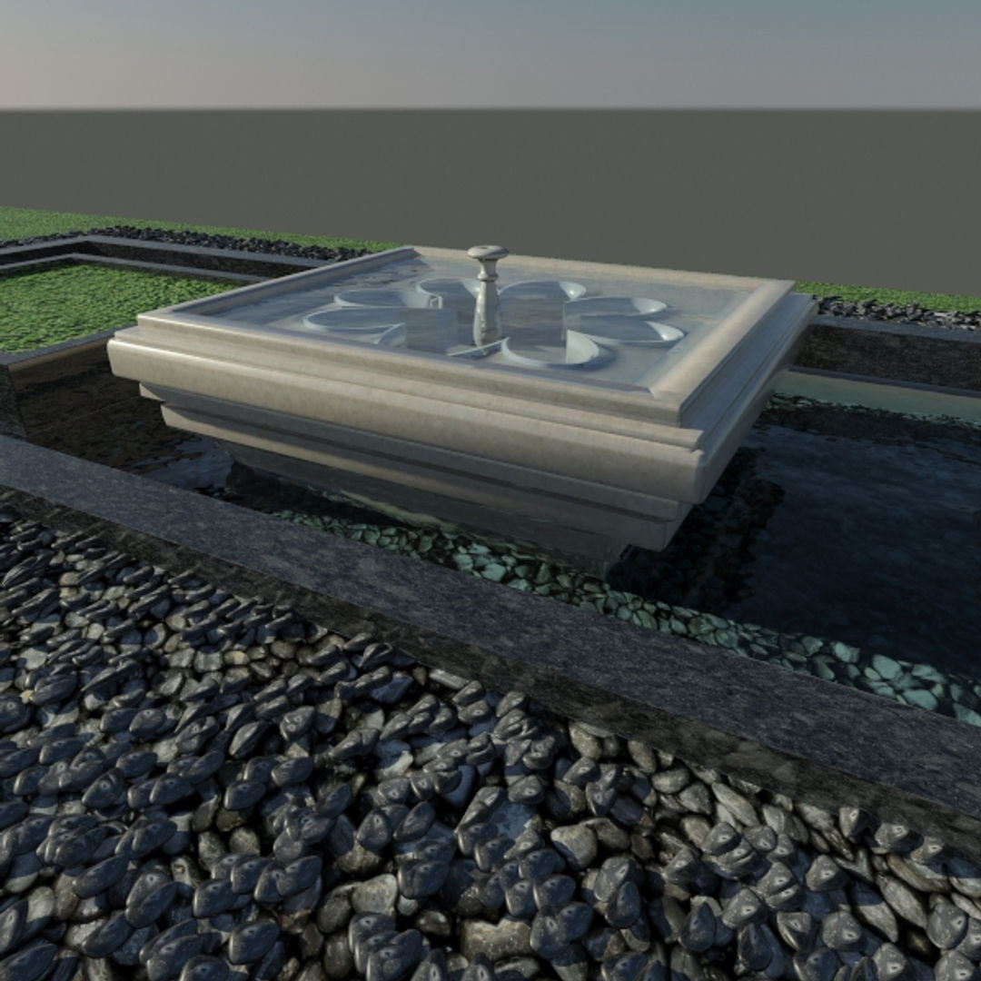 Garden Fountain 3D model_3