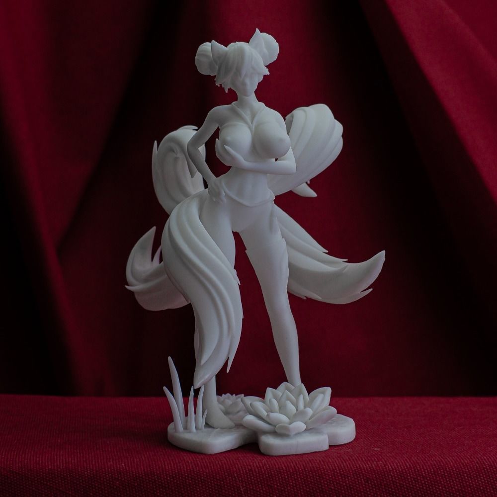 3D Print model - Fox girl - 5-tailed kitsune 3D print model_2