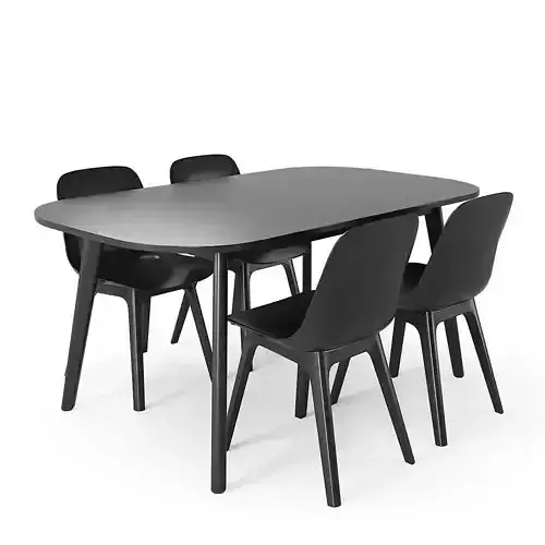 Ikea Vedbo table and 4 Odger chairs 3D model Ikea Vedbo table and 4 Odger chairs 3D model