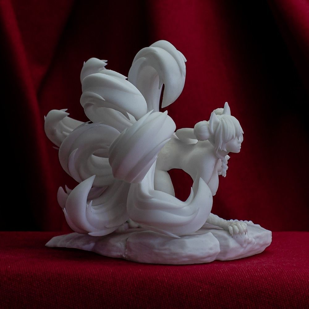 3D Print model - Fox girl - 9-tailed kitsune 3D print model_3
