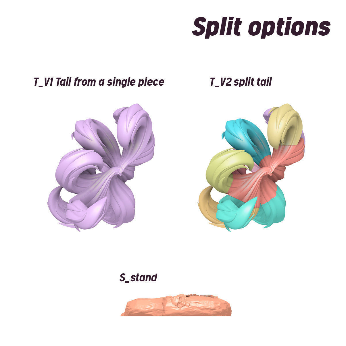 3D Print model - Fox girl - 9-tailed kitsune 3D print model_29