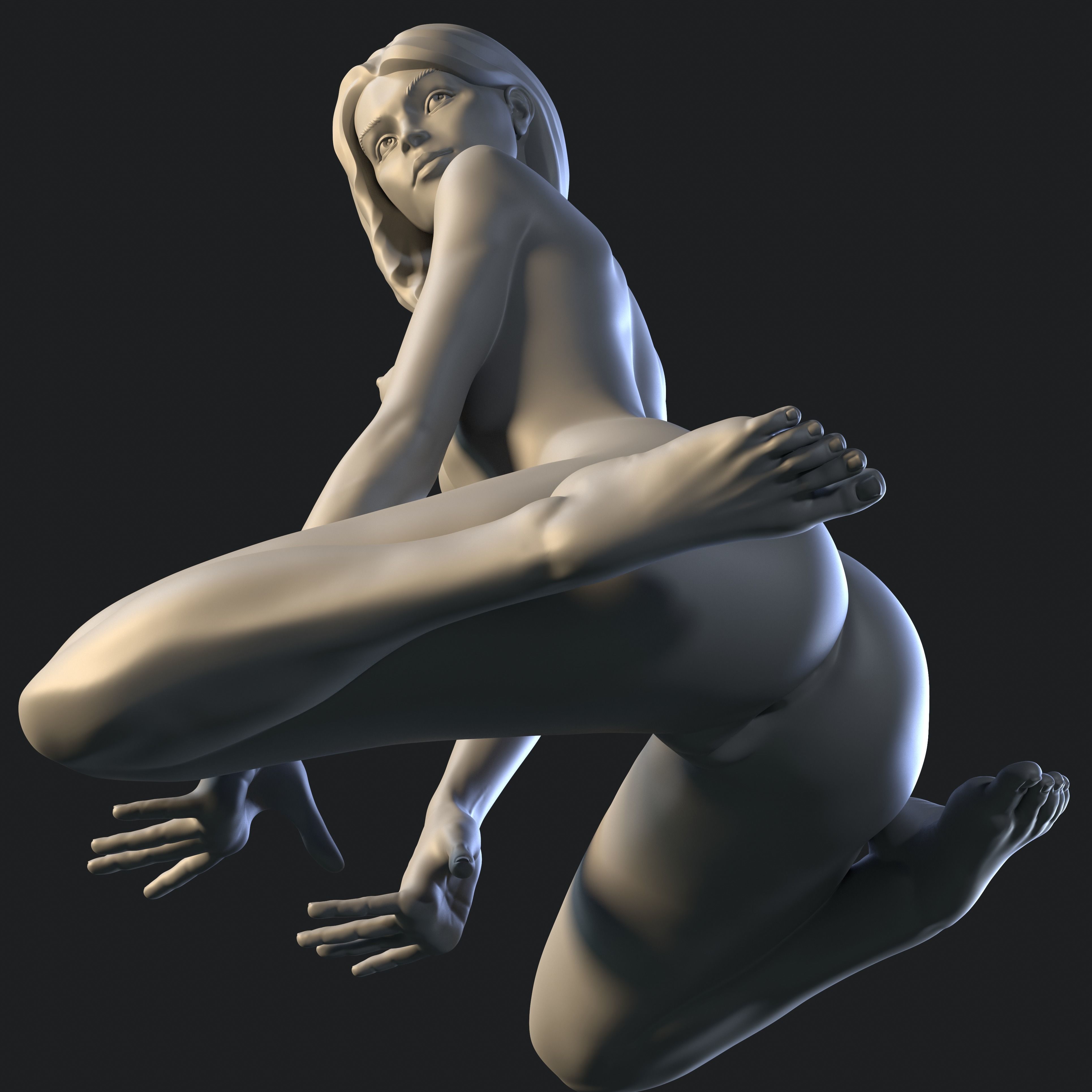 Lady in languid expectation printable figurine 3D print model_20