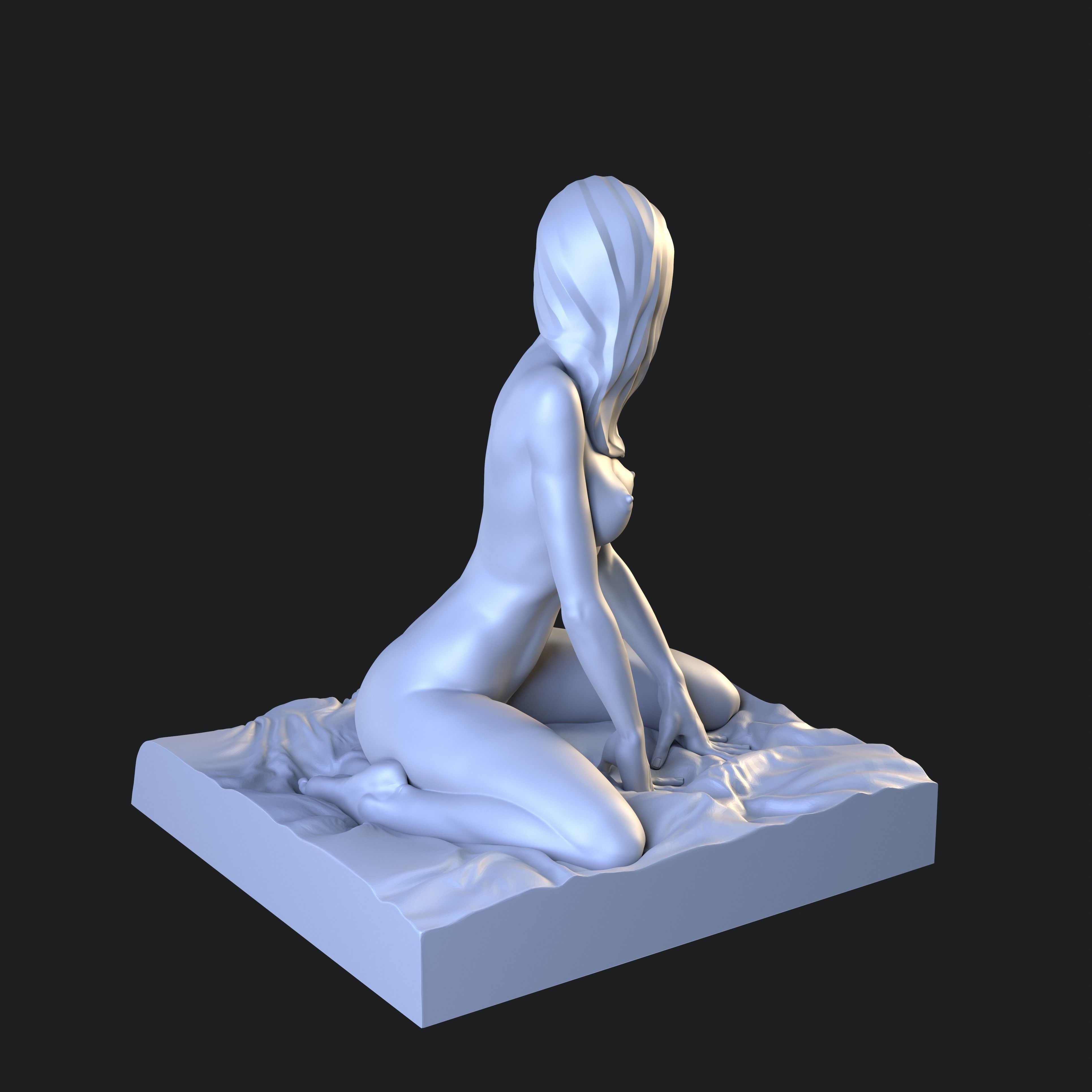 Lady in languid expectation printable figurine 3D print model_11