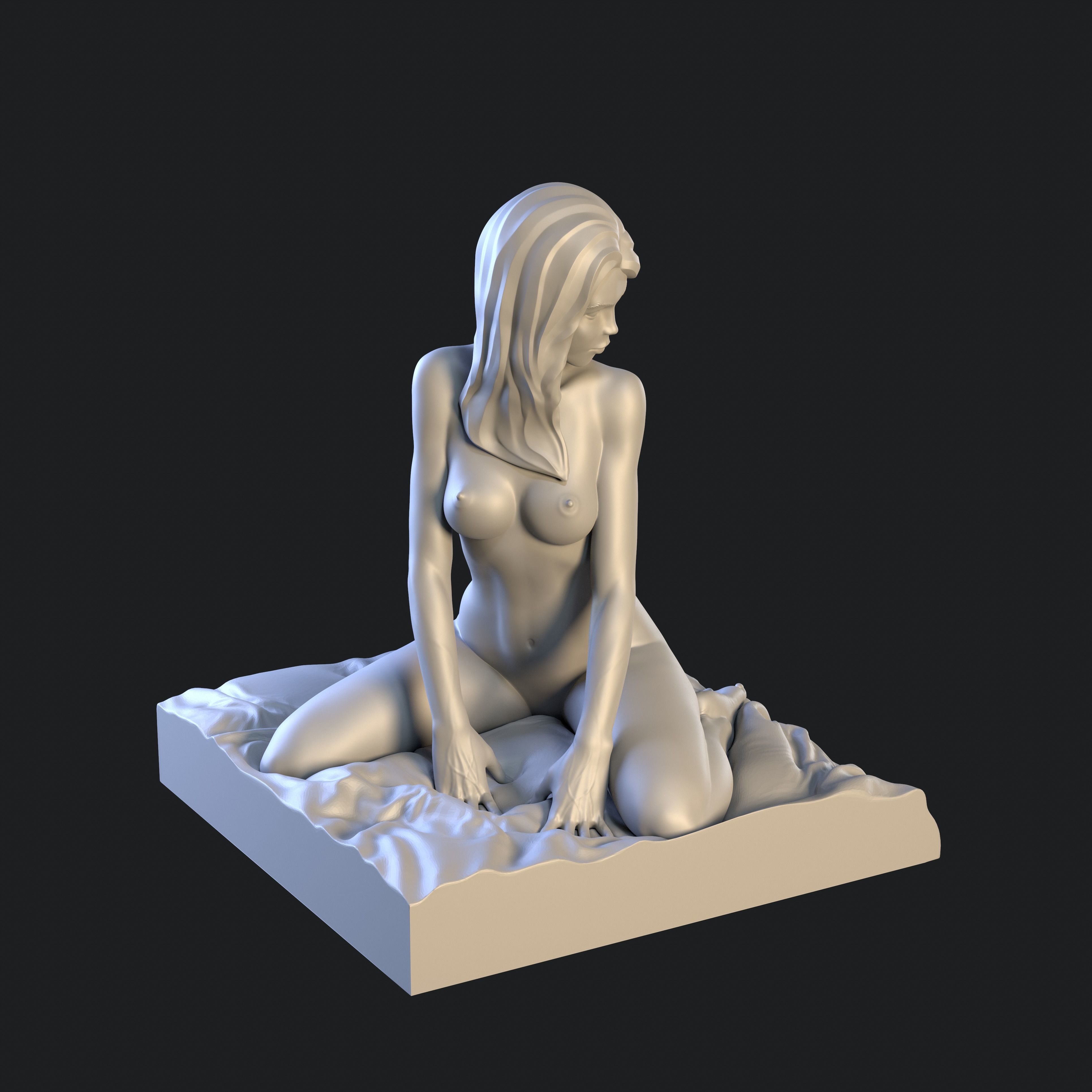 Lady in languid expectation printable figurine 3D print model_14