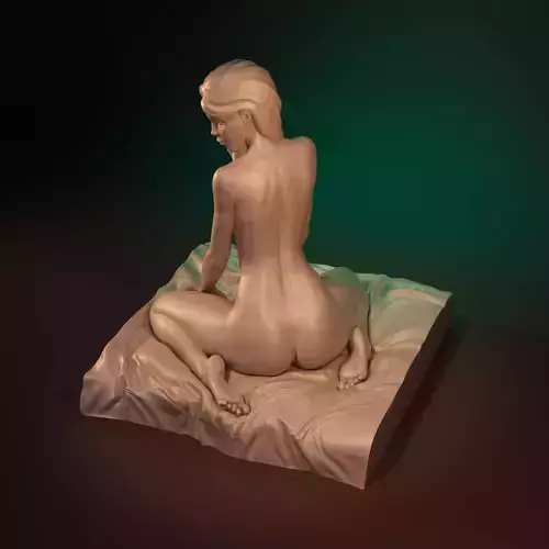 Lady in languid expectation printable figurine 3D print model