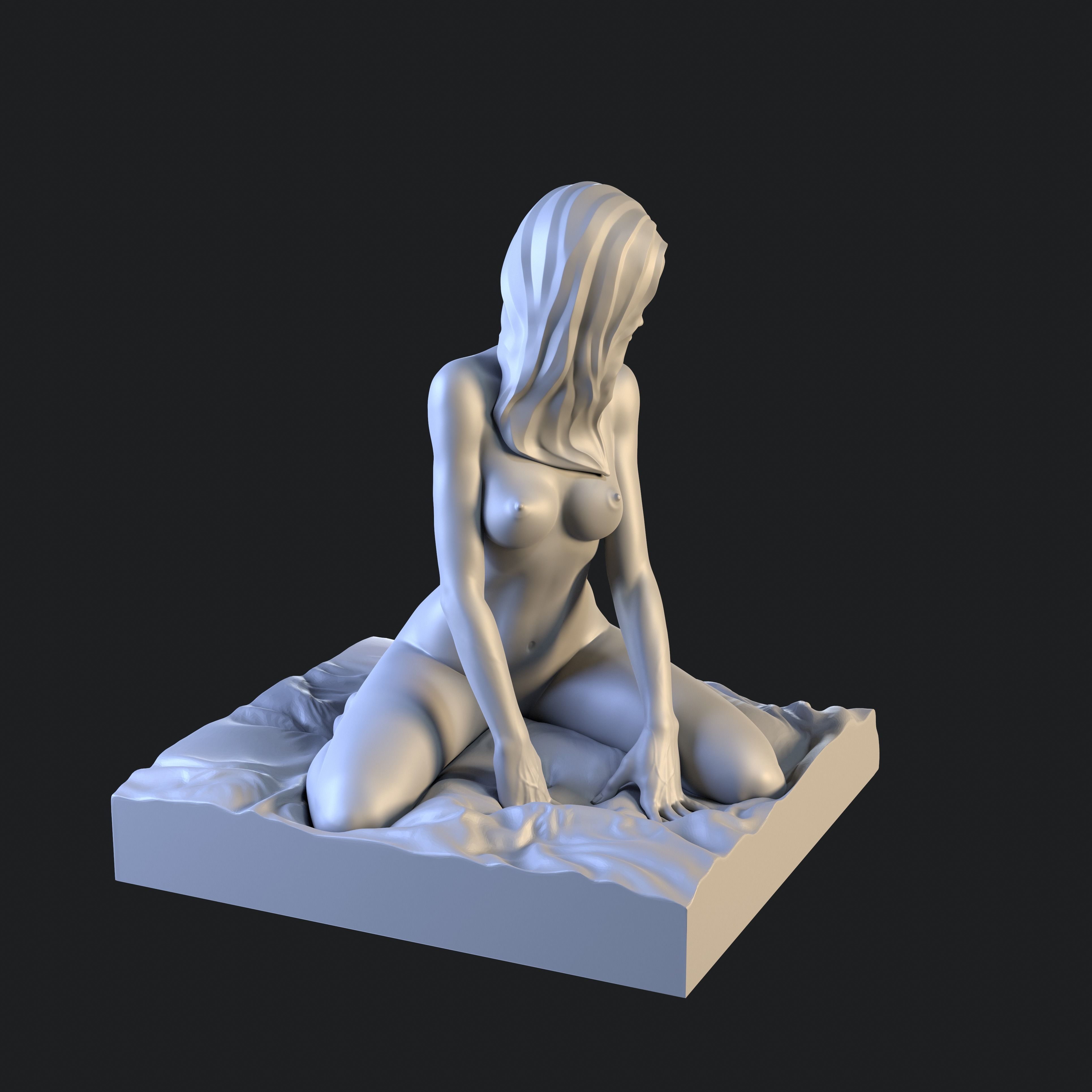 Lady in languid expectation printable figurine 3D print model_13